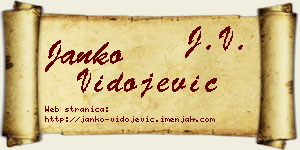 Janko Vidojević vizit kartica